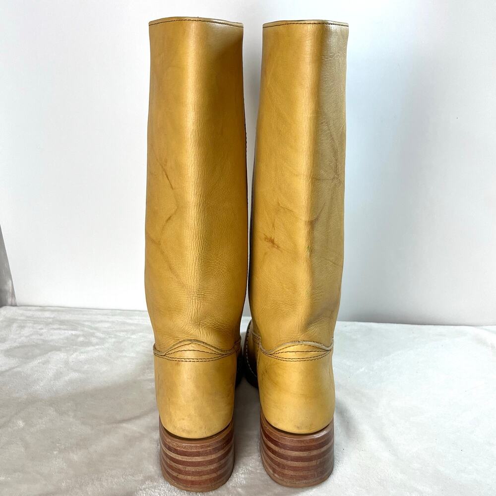 FRYE Campus Boots 14L Banana Tall Leather Pull On Womens Size 8 M - Picture 6 of 17